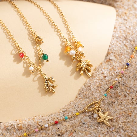 1 Piece Oceanic Stainless Steel Gold Color Charm Bracelets 2
