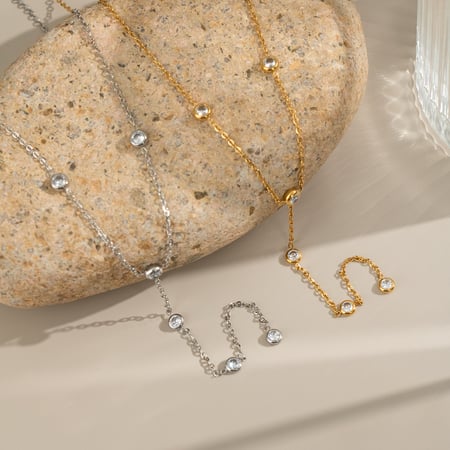 Collana con ciondolo color oro in acciaio inossidabile da 1 pezzo 2
