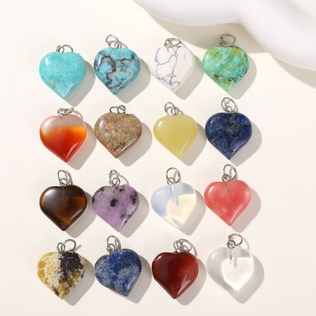 1 Stück Simple Series Simple Heart Natursteine Schmuckperlen 2