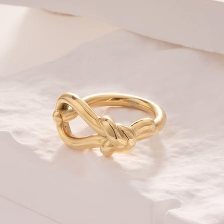 1 Piece Simple Series Casual Twist Stainless Steel Gold Color Minimalist Rings 2