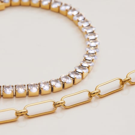 1 Piece Luxurious Series High-end Geometric Stainless Steel Gold Color Women's Chain Bracelets 2