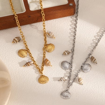 1 Piece Oceanic Stainless Steel Gold Color Pendant Necklace 2