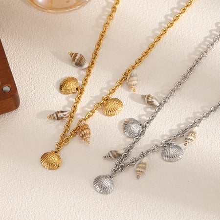 1 Piece Oceanic Stainless Steel Gold Color Pendant Necklace