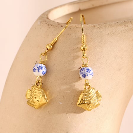 Simple Series Vacation Animal Stainless Steel Women's Dangle Earrings 2