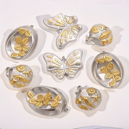 Pendentif papillon en acier inoxydable pour femme, série luxueuse, 1 pièce 2