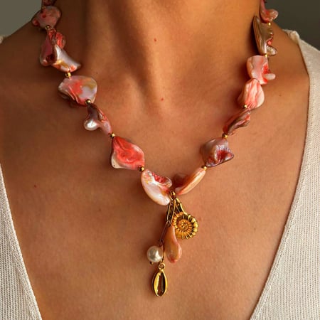 Collana in acciaio inossidabile con conchiglia da 1 pezzo 2