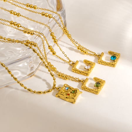 Collana con ciondolo in acciaio inossidabile vintage ed elegante per donna 2