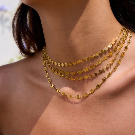 1 Piece Classic Shell Stainless Steel Gold Color Women's Chain Necklaces 2