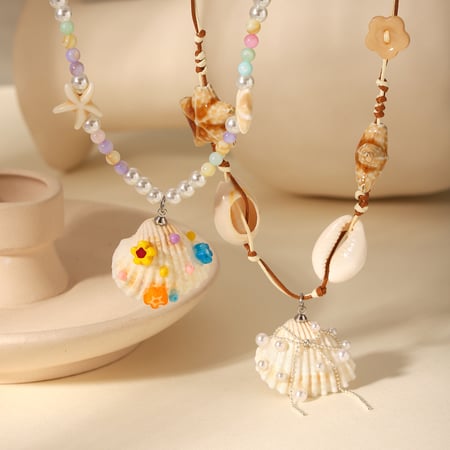 Vacation Turtle Stainless Steel Gold Color Shell Women's Pendant Necklaces