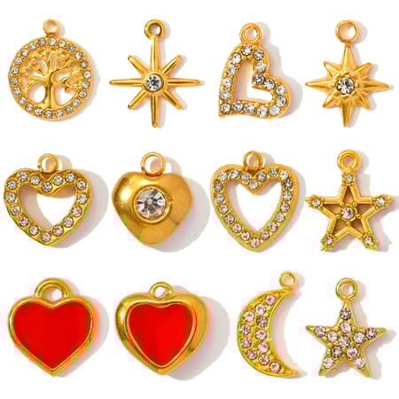 1 Piece Simple Series DIY Star Stainless Steel Gold Color Women's Pendants 2