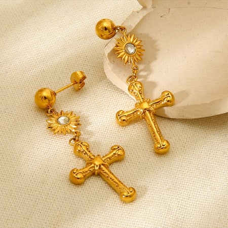 Boucles d'oreilles à tige en acier inoxydable pour femme, série classique, style rétro 2