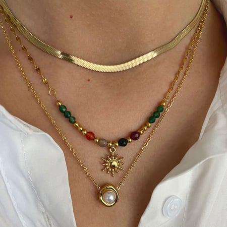 1 stuk roestvrijstalen goudkleurige hangerketting 2