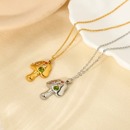 1 Pair Luxurious Series Retro Plant Stainless Steel Women's Pendant Necklaces 2