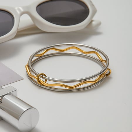 Braccialetti da donna moderni color oro e argento, 1 pezzo