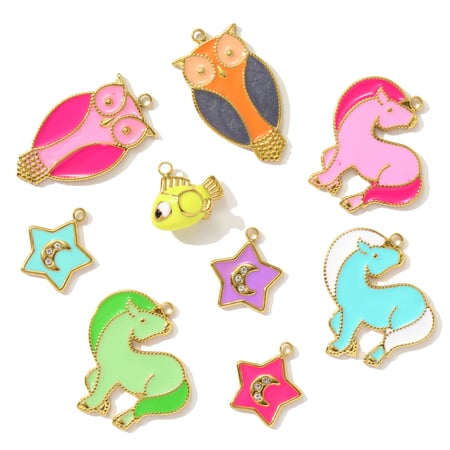 1 Piece Simple Series DIY Pony Stainless Steel Gold Color Women's Pendants