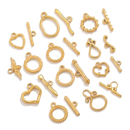 1 Piece Creative DIY OT Clip Stainless Steel Gold Color Jewelry Closures