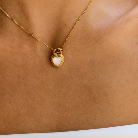 1 Piece Gorgeous Series Elegant Heart Stainless Steel Gold Color Women's Pendant Necklaces 2