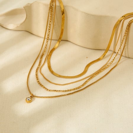 1 Pair Luxurious Series Classic Geometric Stainless Steel   Women's Necklaces 2