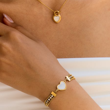 1 Piece Gorgeous Series Elegant Heart Stainless Steel Gold Color Women's Pendant Necklaces