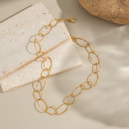 1 Stück Halskette aus goldfarbenem Edelstahl