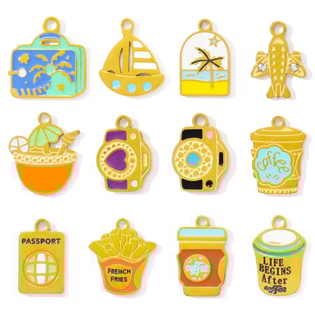 Pendentifs pour femmes en acier inoxydable couleur or, série simple, DIY, 1 pièce 2