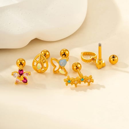 1 Piece Droplet Copper Zircon Women's Piercing Earrings