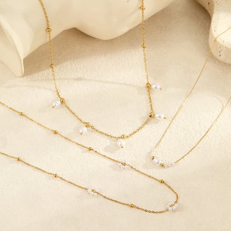 Sweet Flower Stainless Steel Gold Color Women's Pendant Necklaces
