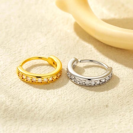 1 piercing para la nariz con circonitas geométricas de color cobre y dorado para mujer 2