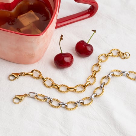 1 Piece Simple Series Daily Twist Stainless Steel Gold Color Women's Chain Bracelets