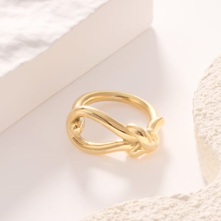 1 Piece Simple Series Casual Twist Stainless Steel Gold Color Minimalist Rings
