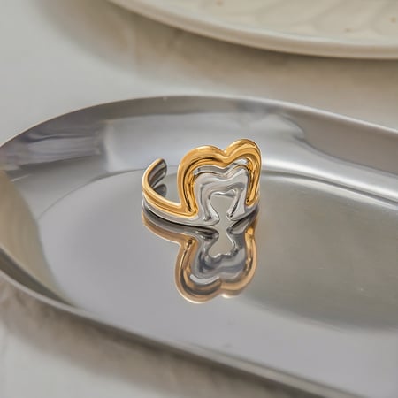1 Piece Classic Geometric Stainless Steel Gold Color  Minimalist Rings 2