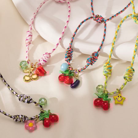 1 Piece Cute Cherry Charm Bracelets 2