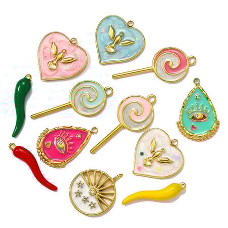 Pendentifs pour femmes en acier inoxydable couleur or, série simple, DIY