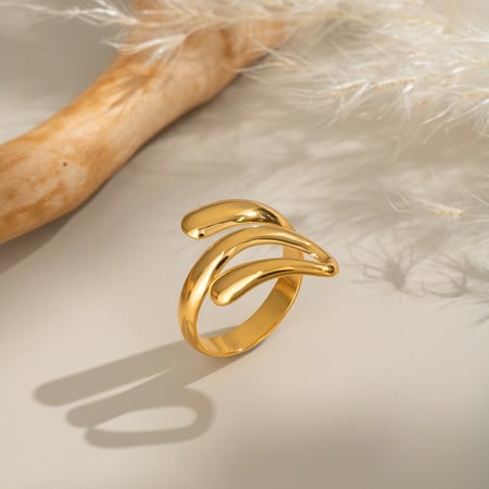 1 anello minimalista in acciaio inossidabile color oro 2