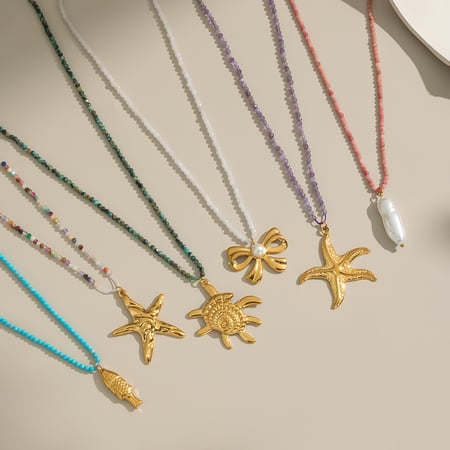 1 collar de cuentas oceánicas