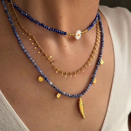 1 Piece Natural Stone Beaded Necklace