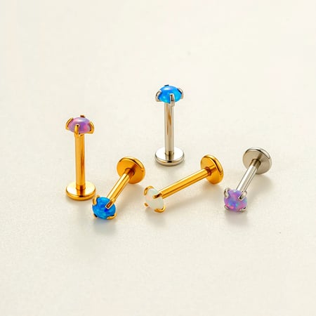 1 pièce simple boucle d&#39;oreille piercing en acier inoxydable couleur or zircon 2
