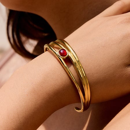 1 Piece Classic Strip Stainless Steel Gold Color Women's Bangles 2