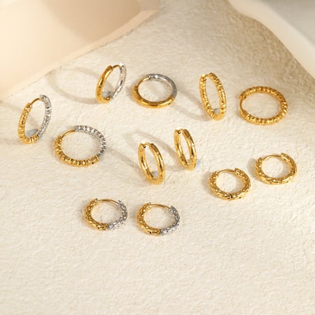 Simple Series Daily Geometric Stainless Steel Women's Hoop Earrings 2