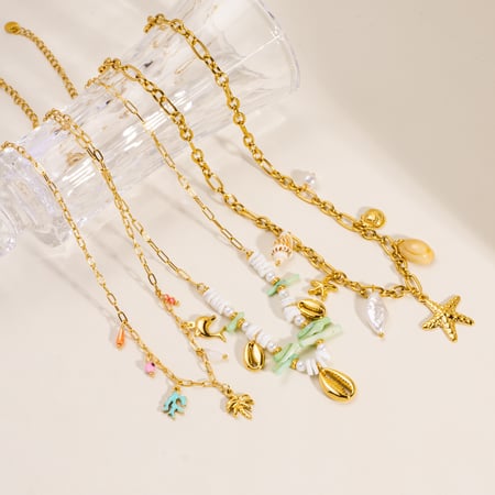 1 Pair Romantic Series DIY Turtle Stainless Steel  Women's Pendant Necklaces 2