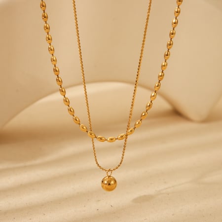 1 Pair Simple Series Daily Geometric Stainless Steel  Women's Layered Necklaces 2