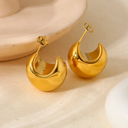 1 Pair Simple Series Daily Geometric Stainless Steel  Women's Stud Earrings 2
