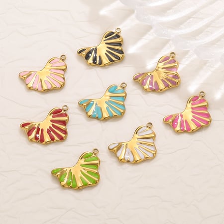 1 pezzo di ciondolo da donna in acciaio inossidabile colorato color oro 2