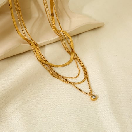 1 Pair Luxurious Series Classic Geometric Stainless Steel   Women's Necklaces