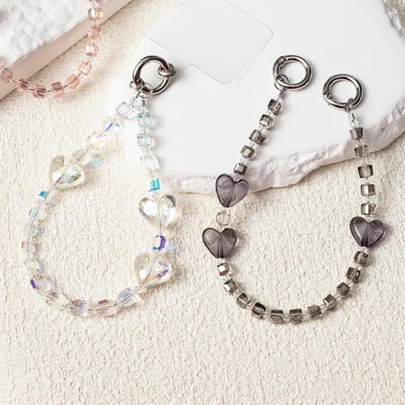 1 Piece Stylish Series Silver Heart Aluminum Phone Strap