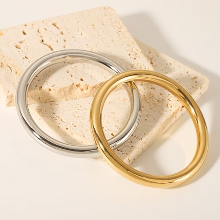 1 Piece Stainless Steel Gold Color Bangle