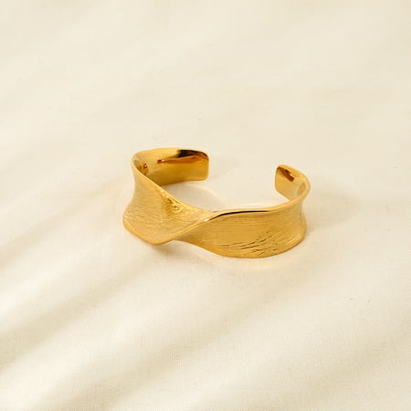 Simple Series Daily Geometric Stainless Steel Gold Color  Women's Bangles