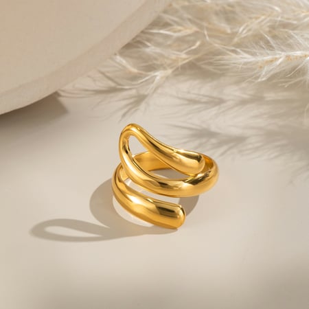 1 anello minimalista in acciaio inossidabile color oro