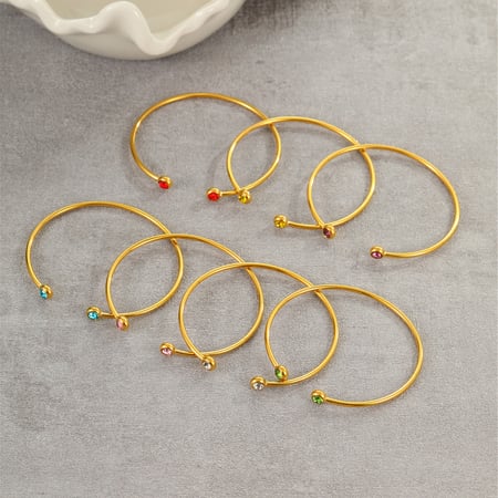 1 Pair Simple Series Daily Geometric Stainless Steel   Gold Color  Women's Cuff Bracelets