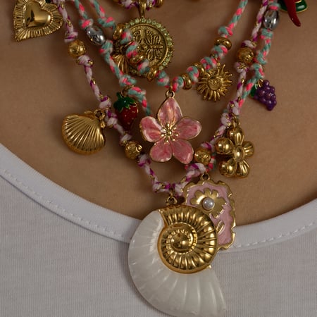 1 Piece Luxurious Series Classic Shell Stainless Steel Gold Color Women's Pendant Necklaces 2